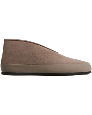 12 STOREEZ Shearling-Lined Suede Loafers - Brown