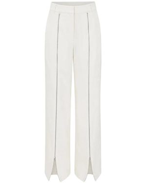 Tibi Zipper-Detail Trousers - White