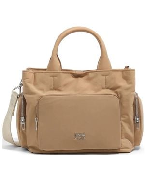 Bimba Y Lola Medium Nylon Pocket Bag - Natural