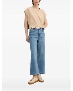 HUGO V-Neck Ribbed Top - Blue