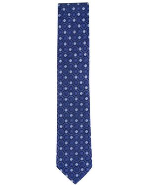 Eton Floral-Pattern Tie - Blue