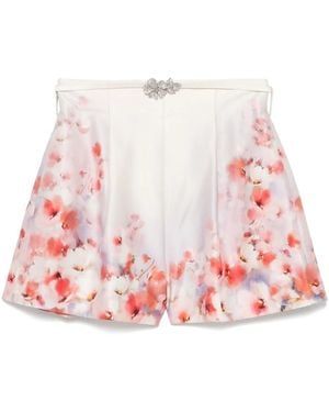 Zimmermann Low-Waist Floral Silk And Cotton Shorts - Multicolour
