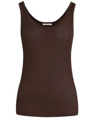 12 STOREEZ Lattice Tank Top - Brown