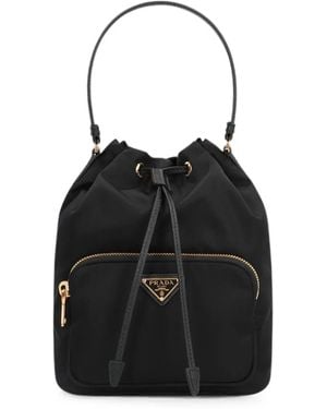 Prada Duet Re-Nylon Bucket Bag - Black