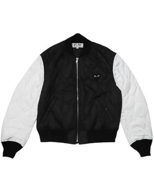 COMME DES GARÇONS PLAY Quilted Heart-Print Bomber Jacket - Black