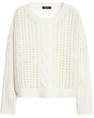 Weekend by Maxmara Cable-Knit Eyelet Jumper - Natural
