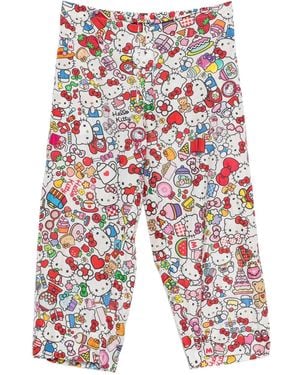 Péro Graphic Print Pants - Red