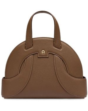 Aigner Medium Sellina Logo-Plaque Tote Bag - Brown