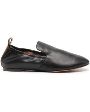 Lanvin Leather Flat Loafers - Grey