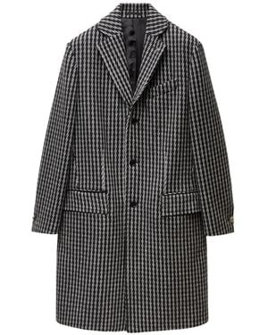 Versace Jacquard Wool & Cashmere Coat - Grey