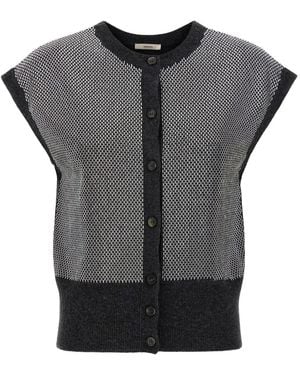 Haikure Studded Button Vest - Grey