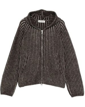 Our Legacy Striped Hooded Cardigan - Black