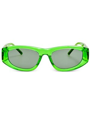 The Attico X Linda Farrow Maya Geometric-Frame Sunglasses - Green