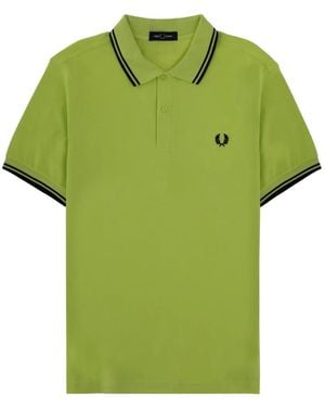 Fred Perry Polo Con Ribete - Verde