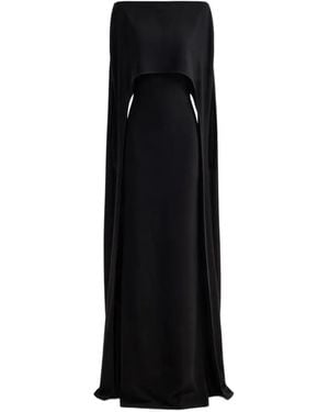 Gemy Maalouf Cape-Overlay Dress - Black