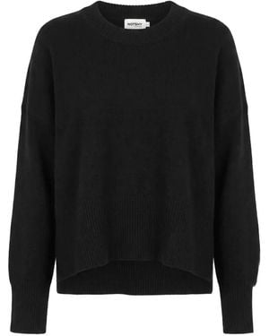 Not Shy Gerippter Kaschmirpullover - Schwarz