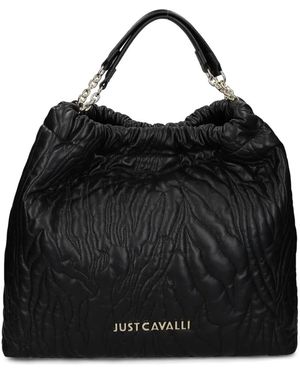 Just Cavalli Logo-Plaque Shoulder Bag - Black