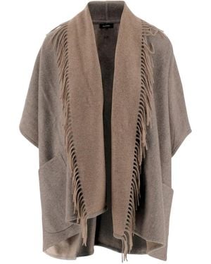 ALONPI Poncho À Franges - Marron