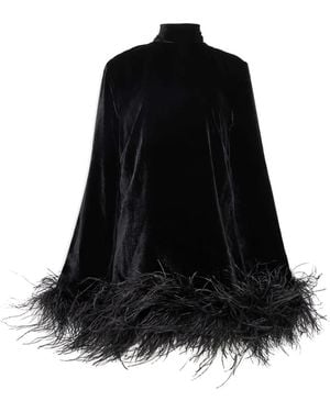 Taller Marmo Gina Feather-Trim Minidress - Black
