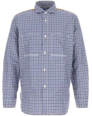 Junya Watanabe Panelled Cotton Shirt - Blue