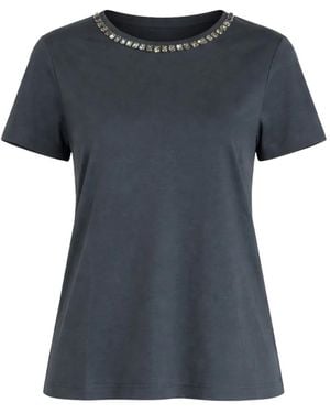 Max Mara Crystal-Embellished Short-Sleeve T-Shirt - Black