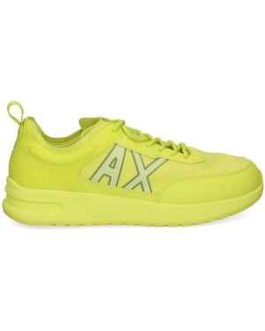 ARMANI EXCHANGE Logo-Print Panelled Trainers - Yellow