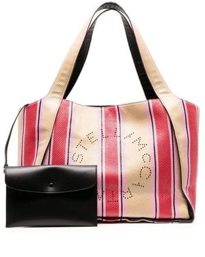 Stella McCartney Gestreifte Handtasche - Rot