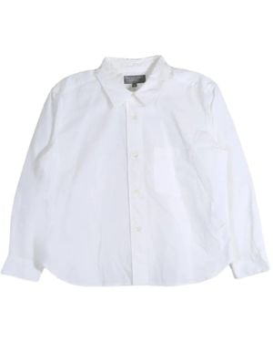 Margaret Howell Chest-Pocket Curved-Hem Shirt - White