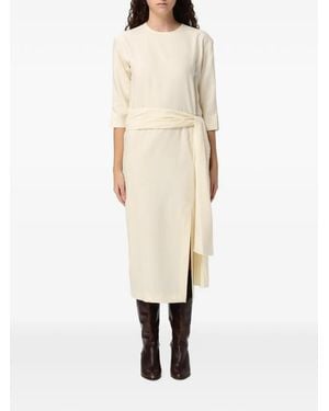 CRI.DA Gertrude Wrap-Waist Midi Dress - Natural