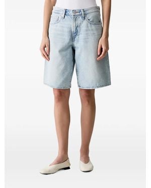 Levi's Middy Faded-Effect Denim Shorts - Blue