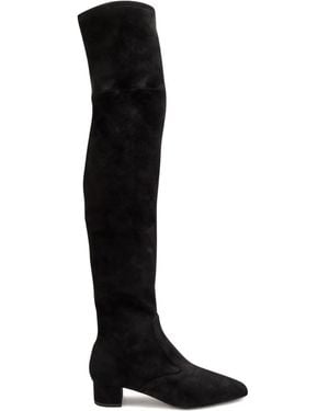 Aquazzura Remi 35 Suede Over-The-Knee Boots - Black