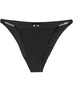 KARL LAGERFELD Chain-Link Cheeky Bikini Bottoms - Black