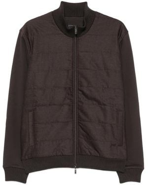 Fay Quilted Zip-Up Jacket - Brown