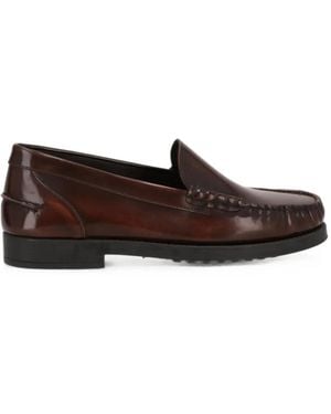 Tod's Slip-On Leather Loafers - Brown