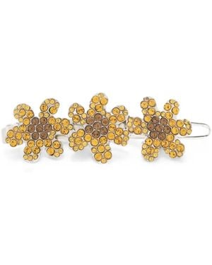 Marni Crystal-Embellished Floral Hair Clip - Metallic