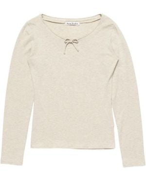 Acne Studios Jersey T-Shirt With Bow - White