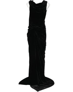 Rick Owens Draped Velvet Maxi Dress - Black