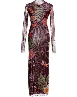 Agua Bendita Maxikleid Mit Blumenmuster - Lila