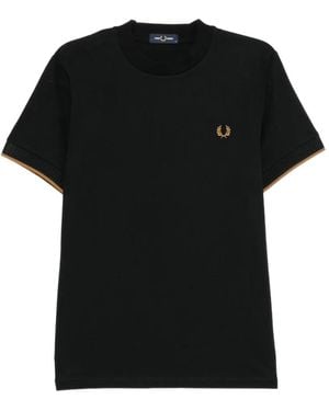 Fred Perry Mesh Cuff T-Shirt - Black