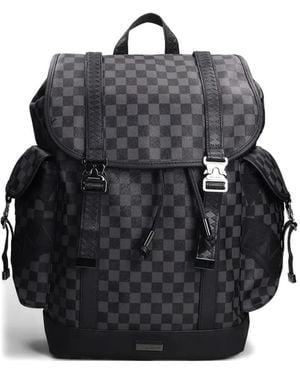 Sprayground Check-Pattern Buckle Backpack - Black