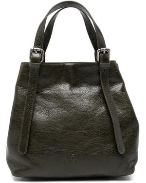 AUTENTICA 504 Buckle-Detail Leather Tote Bag - Black