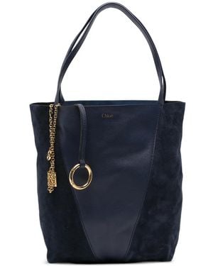 Chloé Medium Spin Panelled Tote Bag - Blue