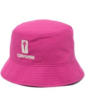 Converse X Drkshdw Logo-Print Canvas Bucket Hat - Pink