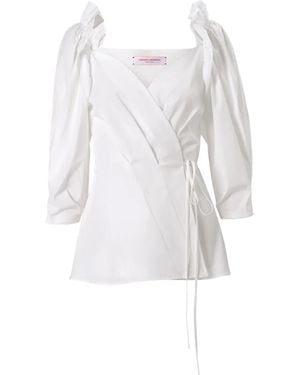 Carolina Herrera ビショップスリーブ トップ - ホワイト