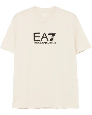EA7 T-Shirt Con Logo Goffrato - Bianco