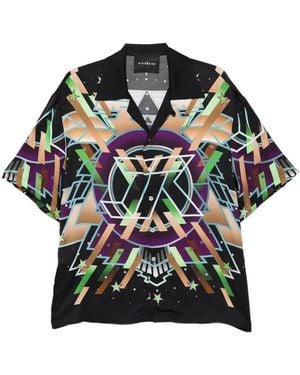 John Richmond Geometric-Print Shirt - Green