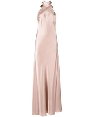 Michelle Mason Backless Halter-Neck Gown - Pink