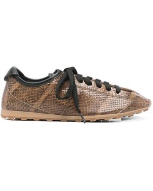 Jacquemus The Tennis Snake-Effect Sneakers - Brown