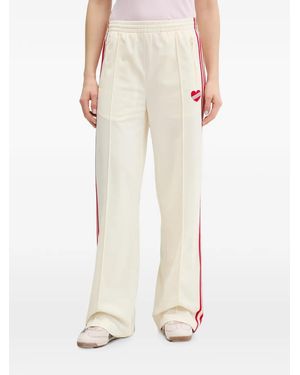 adidas Firebird Heart-Embroidered Side-Stripe Track Trousers - White