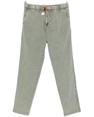White Sand Greg F Belted Trousers - Grey
